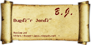 Bugár Jenő névjegykártya