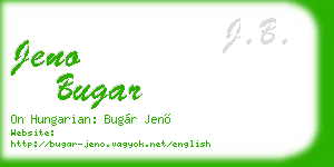 jeno bugar business card